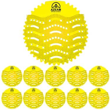 Imagem de Desodorizador de telas de mictório, 10 pacotes de pastilhas, antirespingos, pastilhas para bolo, pastilhas, desodorizador de mictório amarelo com aroma de limão para banheiro, banheiro, restaurantes,