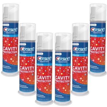 Imagem de Crest Creme dental infantil tamanho Crest Kids Sparkle Fun proteção contra cáries, 130 g (pacote com 6)