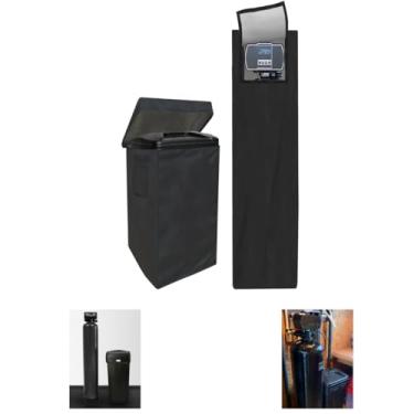 Imagem de CHENGNAN Capa de amaciante de água externa, proteção para todos os climas, tampa de tanque mineral/tampa de tanque de resina de fibra de vidro (35,5 cm P × 163 cm A) + tampa do tanque de salmoura (64