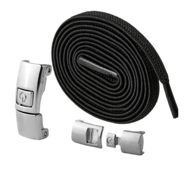 Imagem de Elastic Laces Sneakers Width Flat Shoelaces Without Ties Kids Adult Lock No Tie Shoelace Rubber Bands Shoe Accessories (Color : Black)