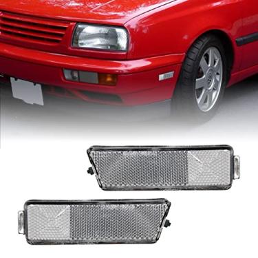 Imagem de USR 93-98 Golf 3 luzes marcadoras laterais - para-choque dianteiro luzes de estacionamento lateral (esquerda + direita) compatíveis com Volkswagen VW Golf III/Jetta/GTi 1993-1998 (lentes totalmente