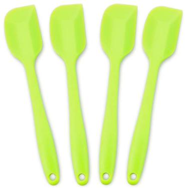 Imagem de Espátula de silicone, conjunto de 4 peças, espátulas resistentes ao calor, espátulas de borracha antiaderentes com núcleo de aço inoxidável, verde