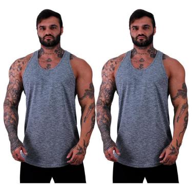 Imagem de Kit 2 Regatas Longline MXD Conceito Slim Cores Básicas e Mescladas Lisas-Masculino