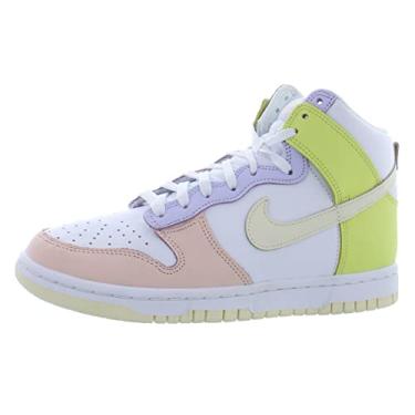 Imagem de Nike Tênis unissex Dunk High, Branco/Cashmere-lt Lemon Twist, 8.5 Women/7 Men
