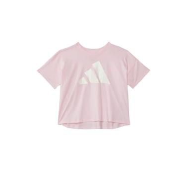 Imagem de adidas Camiseta feminina solta S24 (criança grande), Rosa médio, M