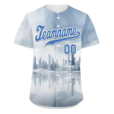 Imagem de AWSOLE Camisetas de beisebol personalizadas com design urbano uniforme de equipe de baixo para baixo, camisas masculinas, número de nome costurado, Estilo 10, P