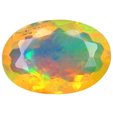 Imagem de 1,10 ct AAA+ Qualidade da pedra preciosa de qualidade oval (10 x 7 mm) opala arco-íris não aquecida genuína e extraída da pedra preciosa solta da Terra