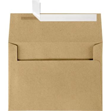 Imagem de Envelopes de convite LUXPaper A4 para 4 x 6 cartões em 70 lb. Bolsa de mercearia, envelopes impressos para convites, pacote com 50, tamanho do envelope 4 1/4 x 6 1/4 (marrom)