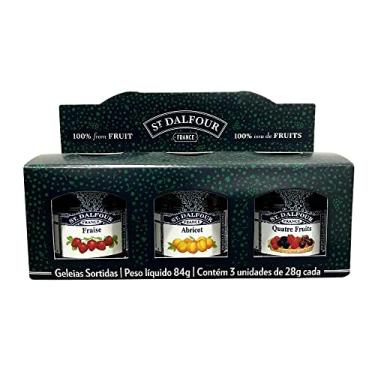 Imagem de St Dalfour Kit Geleias Sortidas Quatro Frutas, Morango, Damasco, Framboesa ou Mirtilo sem Adição de Açúcar St. Dalfour 28g Cada