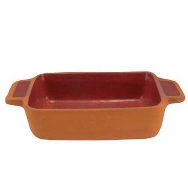 Imagem de Travessa Retangular em Cerâmica com Alça 450Ml L22Xp11Xa4,5Cm Bordô L Hermitage - Full Fit