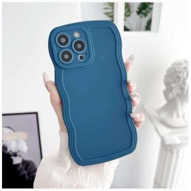 Imagem de Capa de telefone com corrente de anel de pulso Frosting Wave para Samsung A55 A23 A53 A34 5g A31 Galaxy S23 S22 S24 Capa traseira de proteção ultramacia, azul único, Galaxy M14 5G