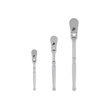 Imagem de TEKTON Conjunto de catraca de cabeça flexível de 1/4, 3/8, 1/2 polegada, 3 peças (6, 8, 26 cm) | SRH92004