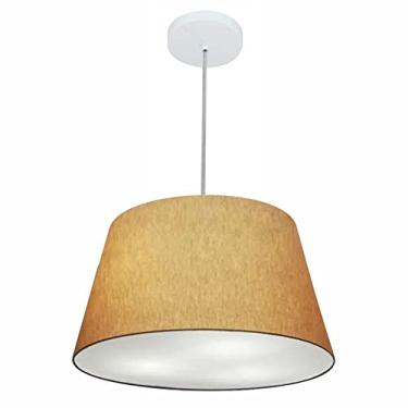 Imagem de Lustre Pendente Cone Cúpula Tecido 21/40x30 cm, Vivare Iluminação, Pendente4021 LP, Café, Médio