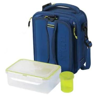 Imagem de Generic Lancheira expansível a frio Titan Deep Freeze - Azul/Amarelo | Inclui 2 paredes de gelo de alto desempenho de 250 g | Design horizontal isolado