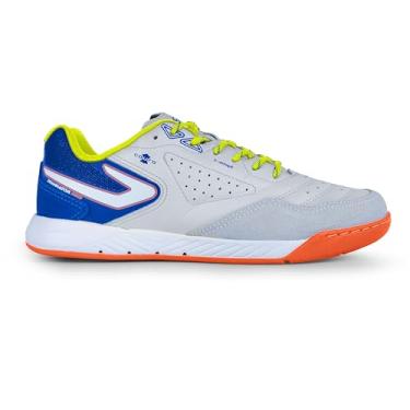 Imagem de Chuteira Futsal Topper Dominator Pro V Masculino (Branco e Azul, BR, Adulto, Numérico, 44)