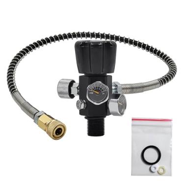 Imagem de Aopkeo Válvula adaptadora de estação de enchimento 4500psi para airsoft PCP Paintball HPA cilindro tanque garrafa (5/20.3 cm-18UNF)