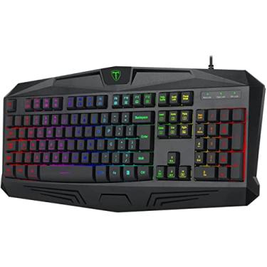 Imagem de Teclado Gamer Membrana T-Dagger Tanker Preto ABNT2 RGB T-TGK202