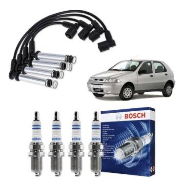 Imagem de Kit Cabo E Vela de Ingnição Original Bosch Fiat Palio 1.8 MPI 8V 2003 