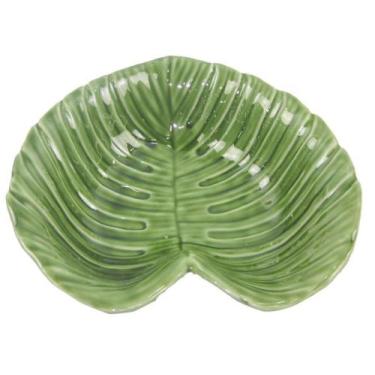 Imagem de Travessa De Cerâmica Folha Verde 23Cm - Fujian Dehua, Verde