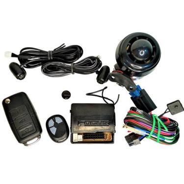 Imagem de Kit Alarme Automotivo Universal Carro Sirene Chave Canivete Com Bloque