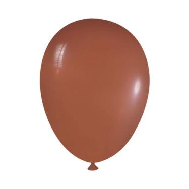 Imagem de Balão Bexiga Liso Festa Decoração 6,5 Pol. Marrom C/ 50 Un - Tamarozzi