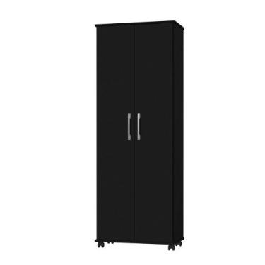 Imagem de Armário Multiuso Arezzo 2 Portas 4 Rodízios Preto J&A Móveis - J & A