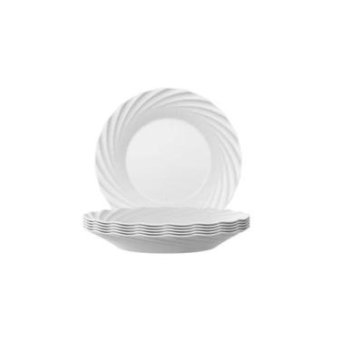 Imagem de Jogo Prato De Sobremesa Jasmim Opaline Branco kit 6 Peças - NADIR, Con