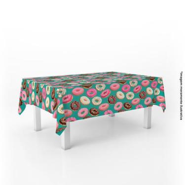 Imagem de Toalha de Mesa Retangular Rosquinhas 220x150cm - PRESENTE-BRINDE, Verd