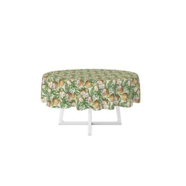 Imagem de Toalha De Mesa Frutas Coco 4 Lugares Redonda Decorativa - PRESENTE-BRI
