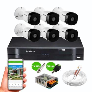 Imagem de Kit 6 Câmeras de Segurança Intelbras vhl 1120 B HD 720p 20m 1MP dvr 8 
