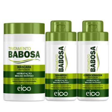 Imagem de Kit Eico Babosa Shampoo Condicionador 450ml + Máscara Creme Hidatação 
