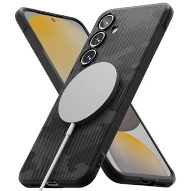Imagem de Ringke Capa Onyx [compatível com MagSafe] compatível com Samsung Galaxy S24 FE, tecnologia anti-impressão digital evita manchas oleosas e recortes precisos para câmera - camuflagem magnética preta