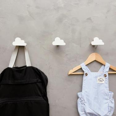 Imagem de 3 Ganchos de parede nuvem infantil decoração bebê 3Nubb15c - Souvenir 