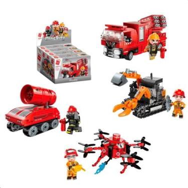 Imagem de Bloco de montar Set Bombeiro em Ação Mine City Qman 12021-QM000013
