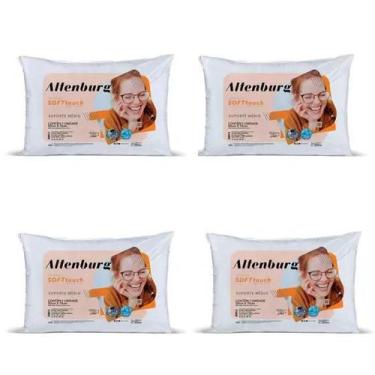 Imagem de Kit 4 Travesseiros Suporte Médio Soft Touch Altenburg Toque de Seda 50