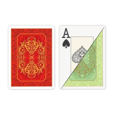 Imagem de DA VINCI Baralho 100% plástico persa, italiano 100%, conjunto de 2 baralhos tamanho jumbo de pôquer, com estojo rígido e 2 cartas cortadas