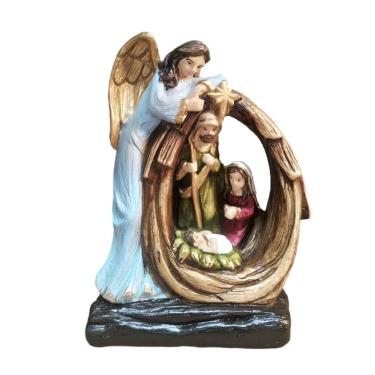 Imagem de Natalidade Presépio Natalino 20cm Gesso Colorido Decoração