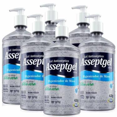 Imagem de Kit 6 Álcool Gel Antisséptico 70º Inpm 420g Asseptgel Start