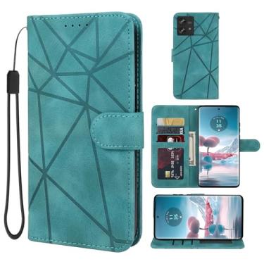 Imagem de Wanyuexes Capa para Motorola Edge 40 Neo, capa carteira Moto Edge 40 Neo XT2307-1, couro com toque de pele, suporte para cartão de crédito, suporte para Motorola Edge 40 Neo 5G, verde