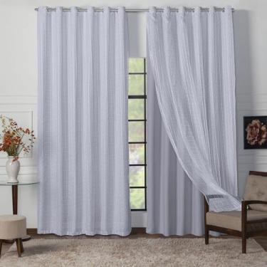 Imagem de Cortina Tecido Blackout Com Voil Xadrez Para Janela 5,00m x 2,70m - MH