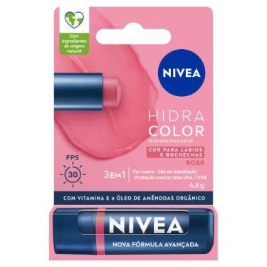 Imagem de Hidratante Labial Nivea Hidra Color FPS 30 Rosé 4,8g