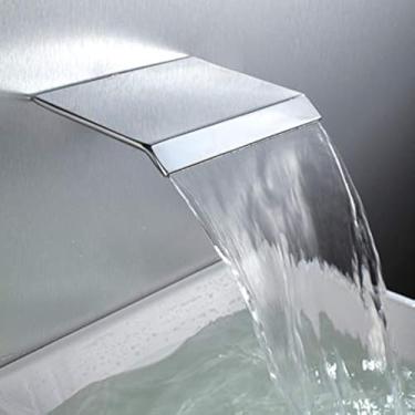 Imagem de AZOS Bico de banheira de cachoeira montado na parede para banheiro de 20 cm com alto fluxo de 20 cm, torneira cascata com acabamento cromado