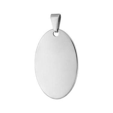 Imagem de Pingente Aço Placa Lisa Oval 40x25mm - Convex