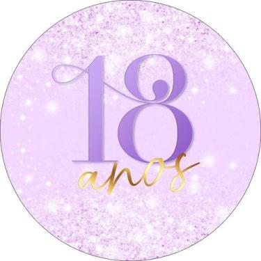 Imagem de Painel De Festa Redondo 1,50x1,50 - 18 Anos Efeito Glitter Lilás 320 -