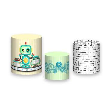 Imagem de Trio De Capa Cilindro - Robôzinho Cute Engrenagens 017 - Via Cores