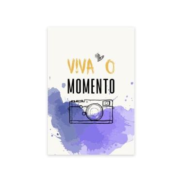 Imagem de Placa Decorativa MDF Frase Viva o Momento 20x30cm - Quartinhos