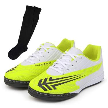 Imagem de Kit Tênis Infantil Futsal CR Salão Chuteira Solado Costurado + Meião -