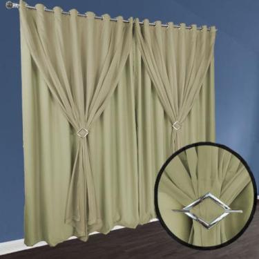 Imagem de cortina blackout Berlim tecido grosso 8,00 x 2,70 sala preto - Bravin 