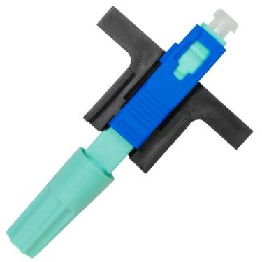 Imagem de Conector de Campo Para Fibra Óptica, Tipo Fast, Rosca, SC/UPC, Azul - 