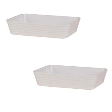 Imagem de Kit 2 Travessa  Com Friso LE CHEF 33x23x6Cm Branca - Paramount